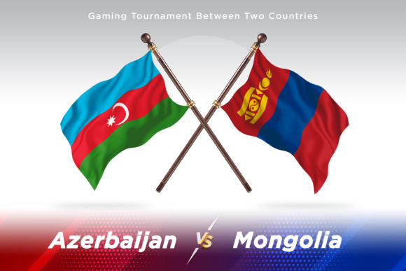Azerbaijan and Mongolia Flags in Visual Design