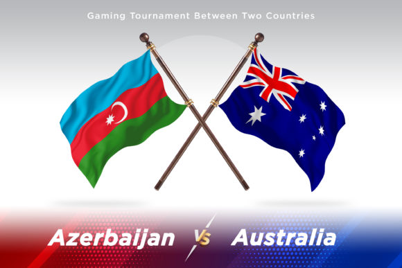Azerbaijan Versus Australia Two Flags Design