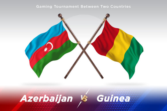 Azerbaijan Versus Guinea Two Flags Concept
