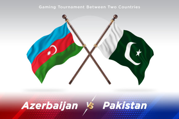 Azerbaijan Versus Pakistan Two Flags