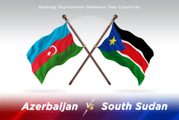 Azerbaijan Versus South Sudan Two Flags Design