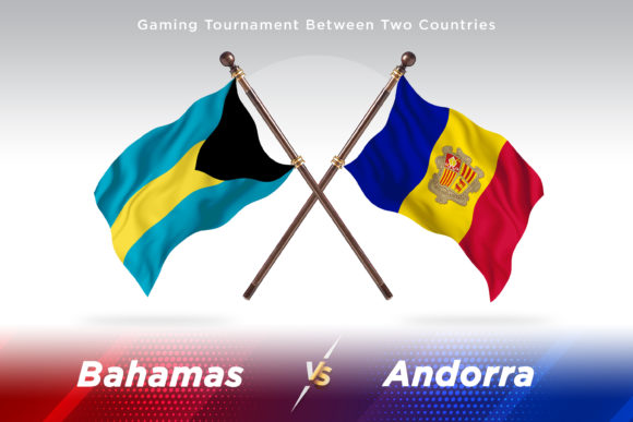 Bahamas Versus Andorra Two Flags: A Creative Design Concept with Official Country Flags