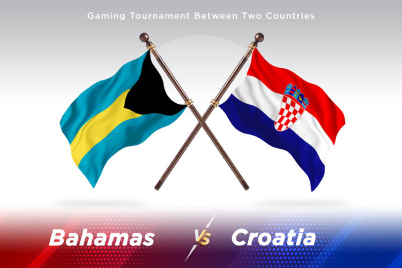 Bahamas Versus Croatia Two Flags Design Bundle